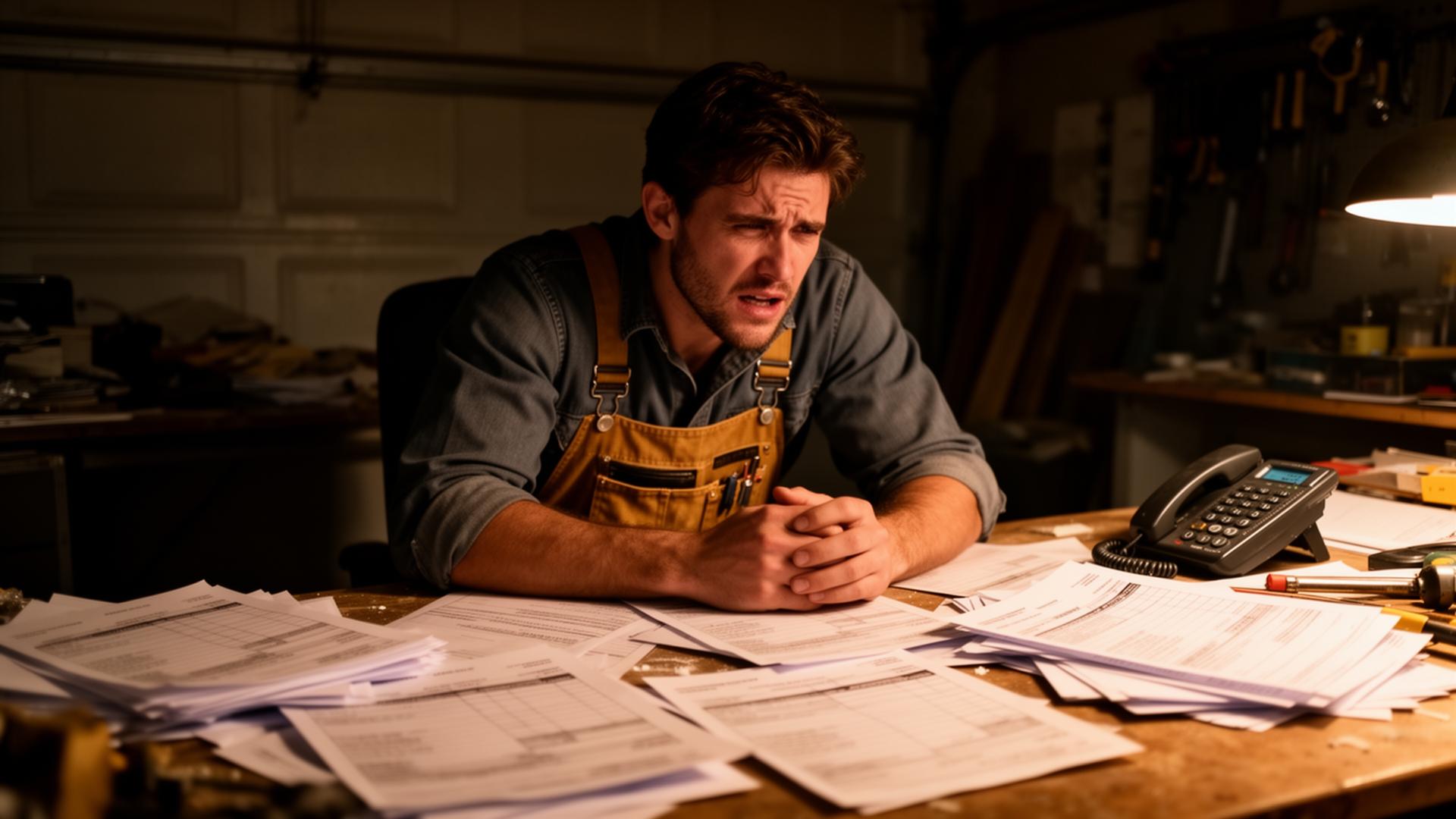 Contractor looking at empty schedule